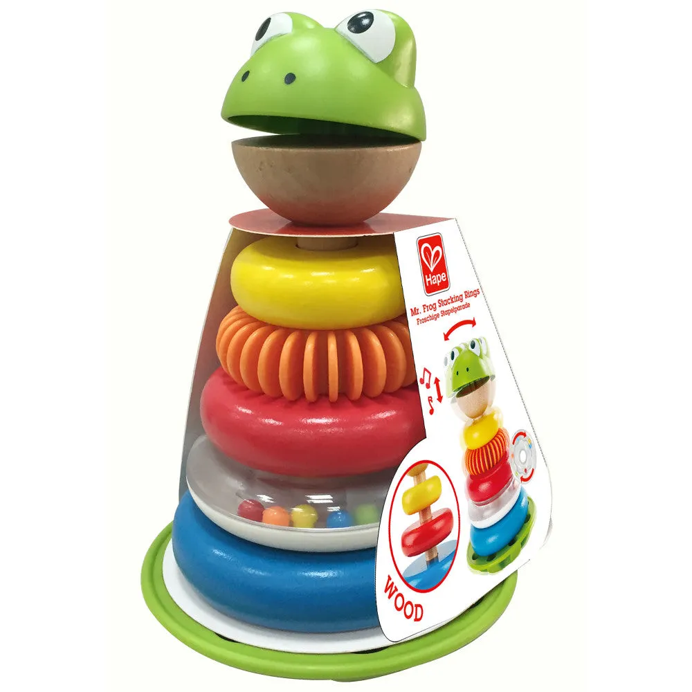 Hape Mr. Frog Stacking Rings - Colorful Learning Toy with Wobbling Base