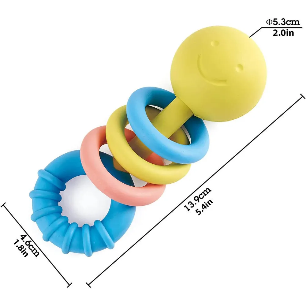 Hape Rattling Rings Teether – Pastel Joy