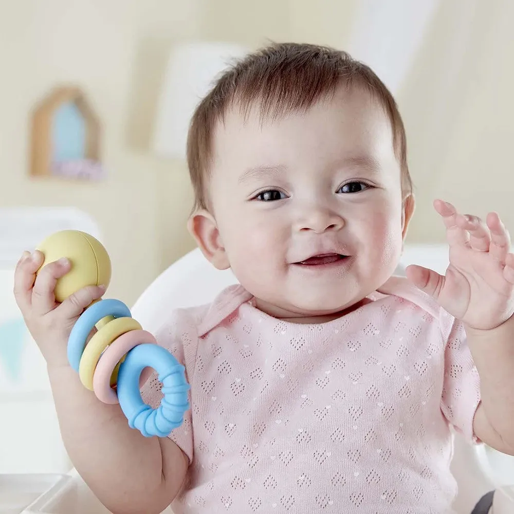 Hape Rattling Rings Teether – Pastel Joy