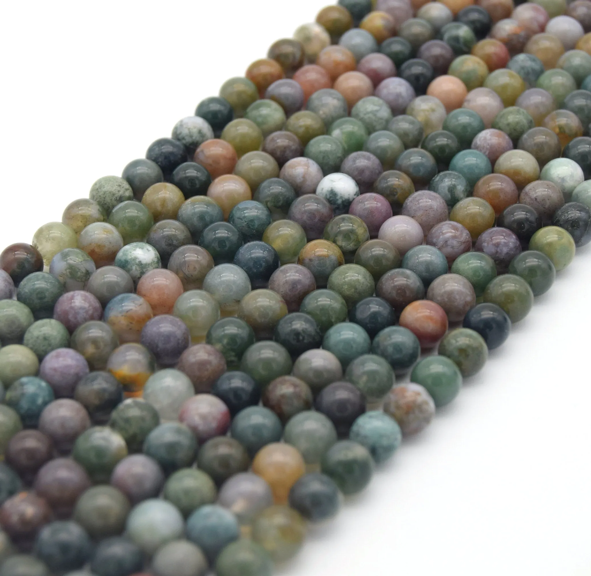 Indian Agate Beads | Natural Smooth Round Gemstone Beads - 2mm 4mm 6mm 8mm 10mm 12mm Available