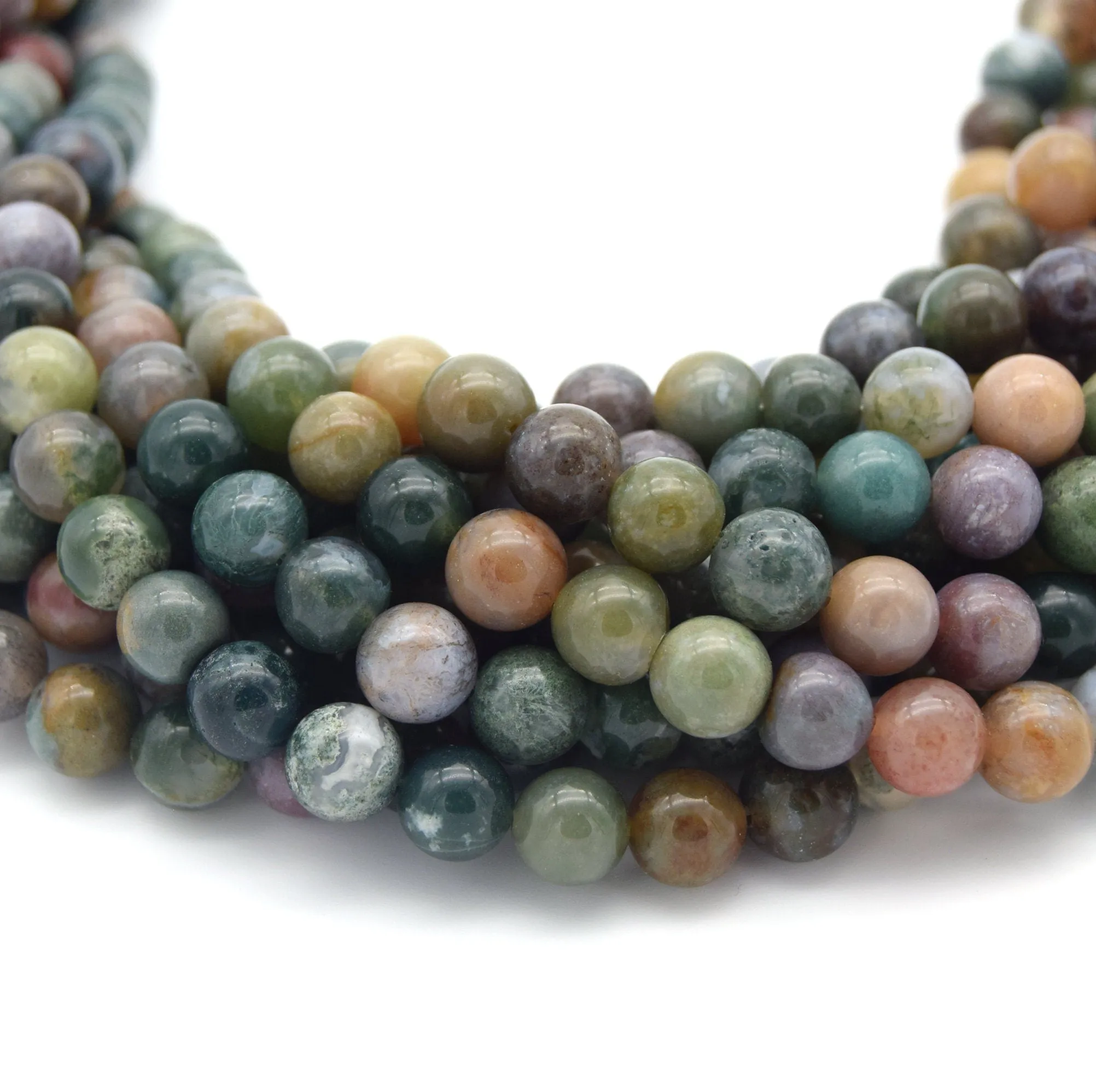 Indian Agate Beads | Natural Smooth Round Gemstone Beads - 2mm 4mm 6mm 8mm 10mm 12mm Available