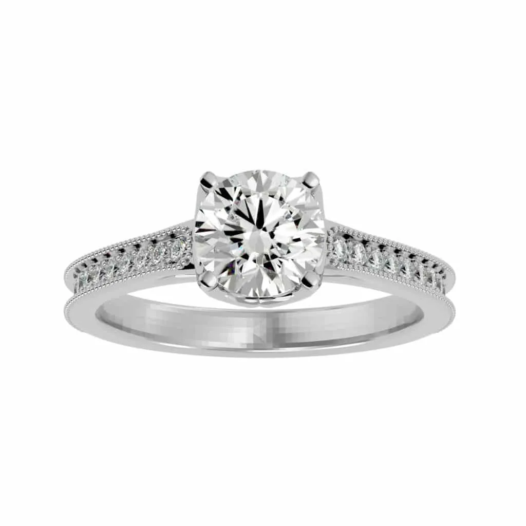 Josephine Vintage High Set Diamond Solitaire Engagement Ring