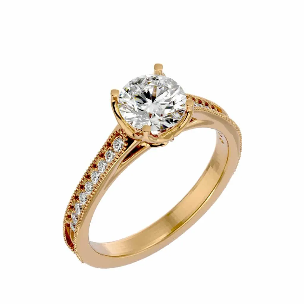 Josephine Vintage High Set Diamond Solitaire Engagement Ring