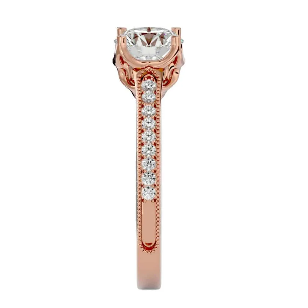 Josephine Vintage High Set Diamond Solitaire Engagement Ring