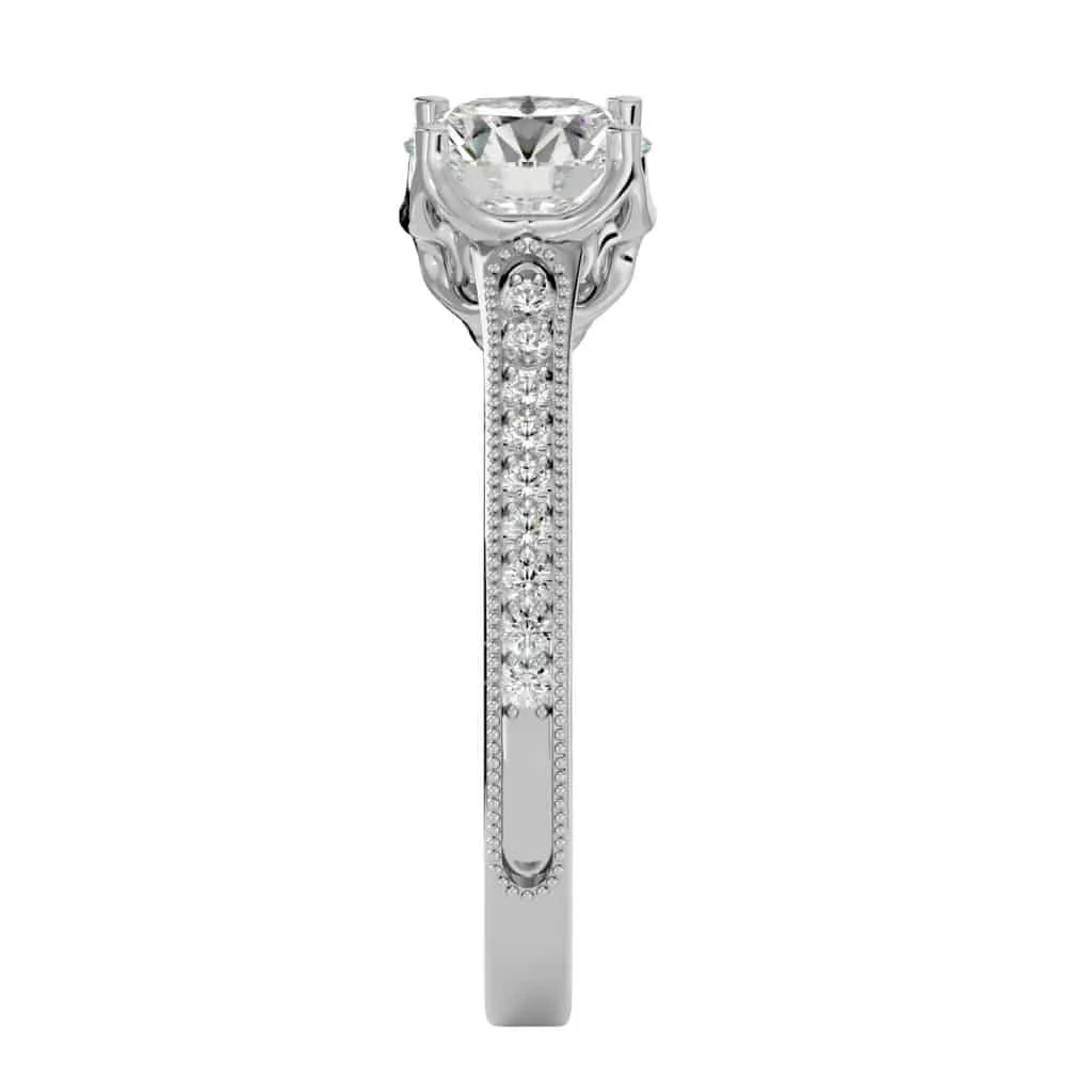 Josephine Vintage High Set Diamond Solitaire Engagement Ring