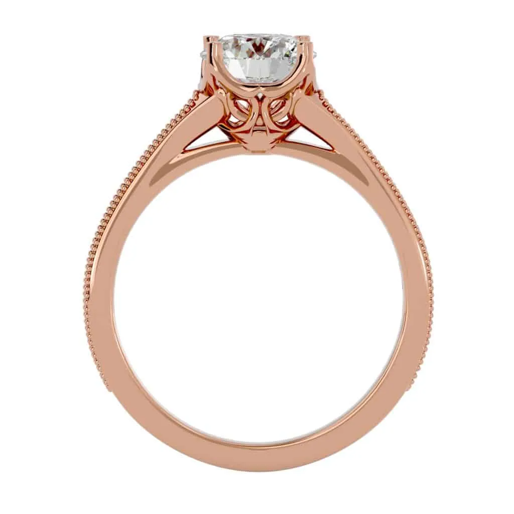 Josephine Vintage High Set Diamond Solitaire Engagement Ring