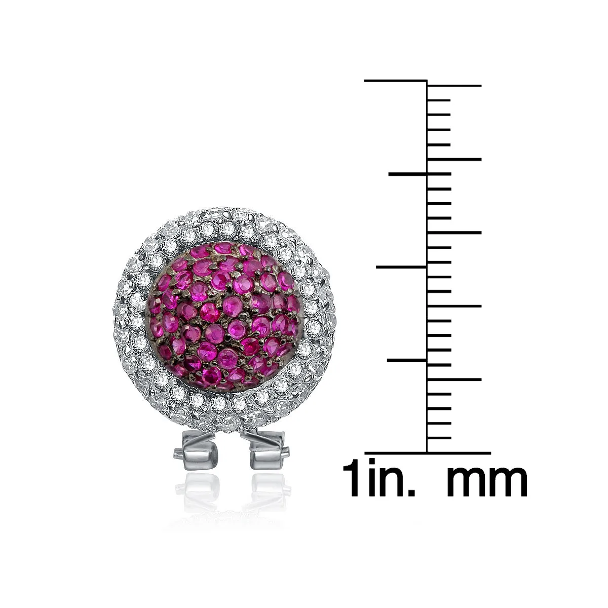 Juliette Round Ruby Omega Earrings