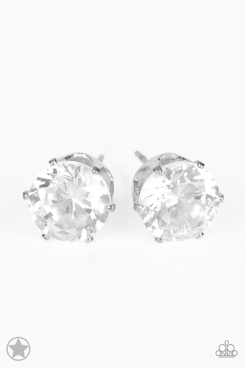 Just In TIMELESS - White - Paparazzi Blockbuster Earrings