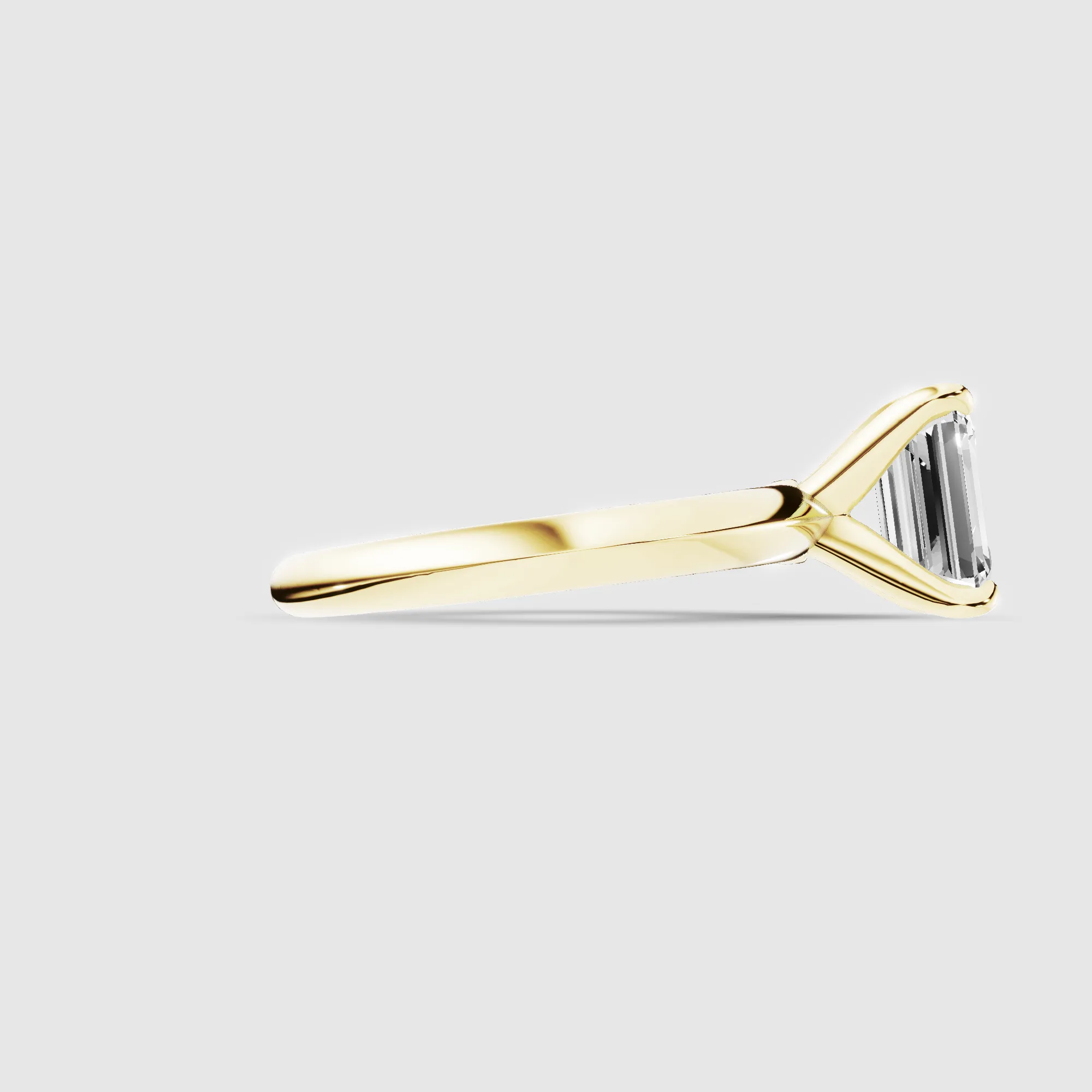 Knife-Edge Solitaire Ring-Emerald Cut