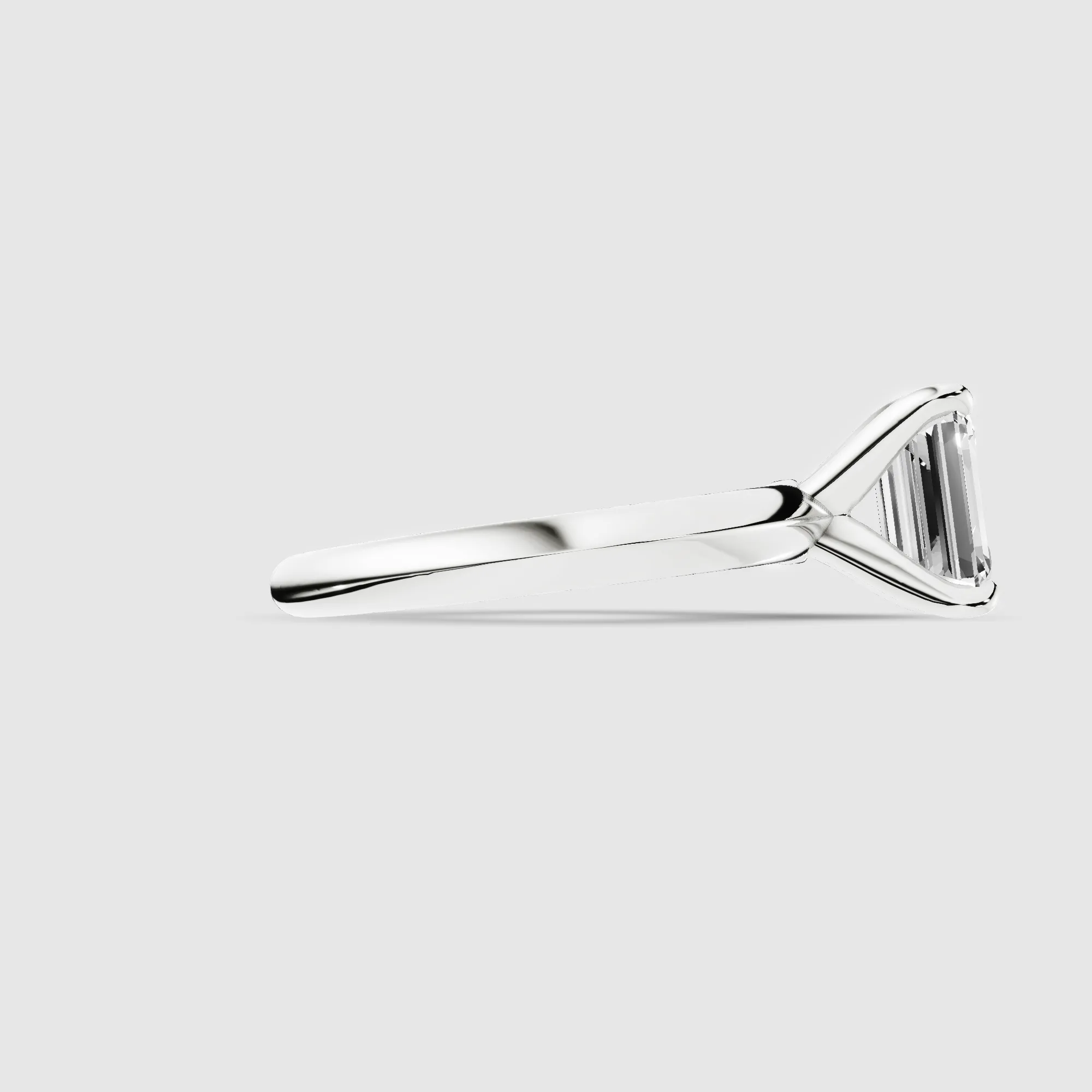 Knife-Edge Solitaire Ring-Emerald Cut