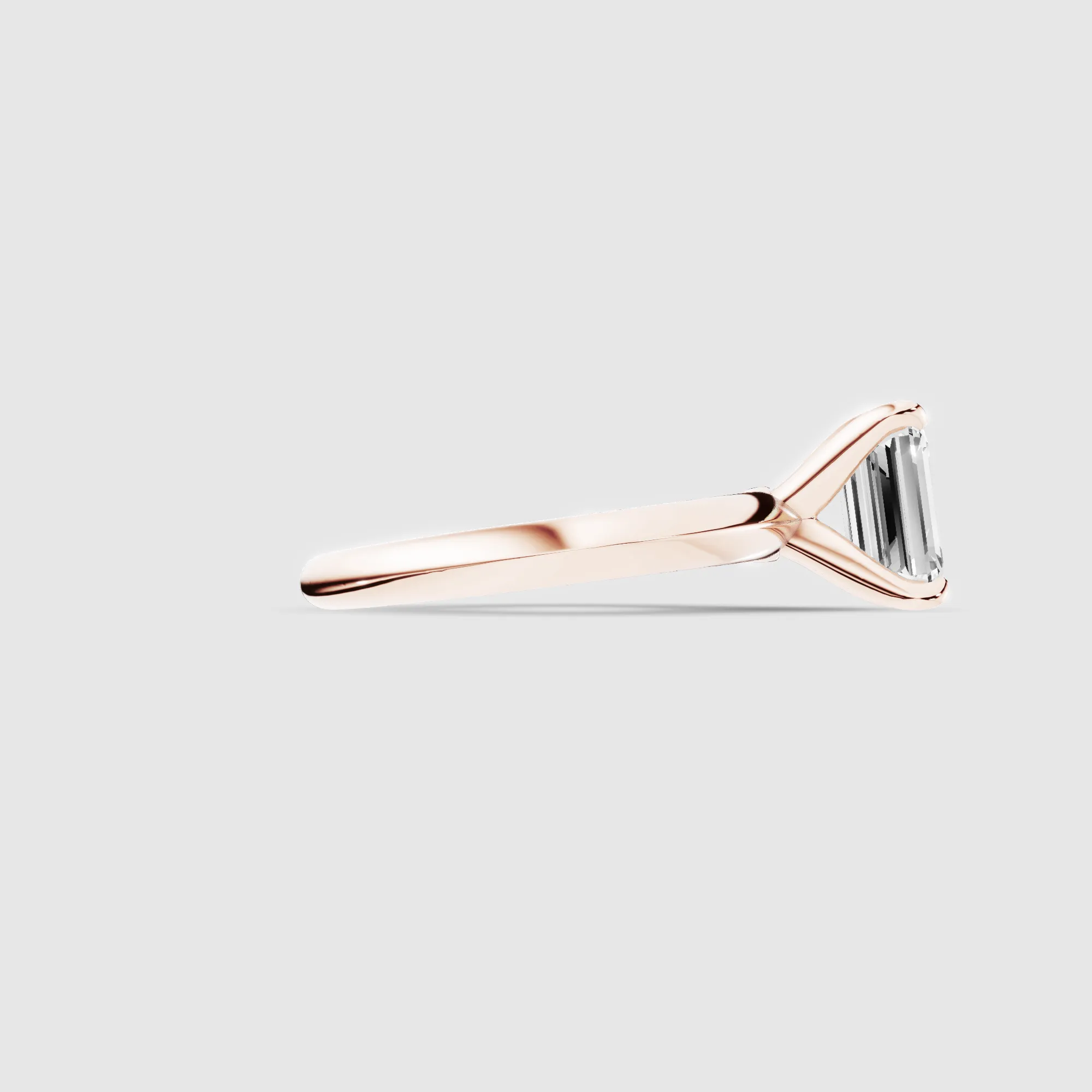 Knife-Edge Solitaire Ring-Emerald Cut