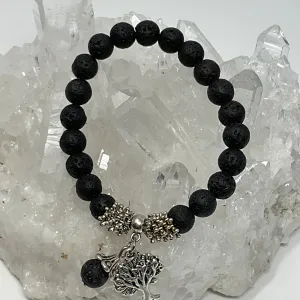 Lava Stone Tree of Life 8mm Round Bracelet