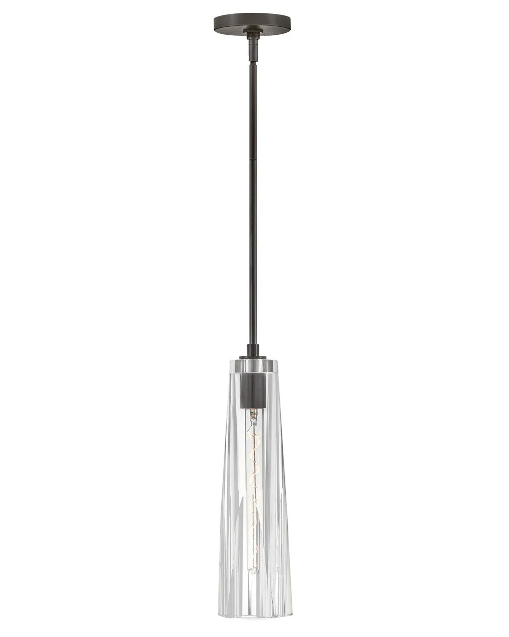 LED Pendant from the Cosette Collection in Black Oxide with Clear glass Finish by Fredrick Ramond