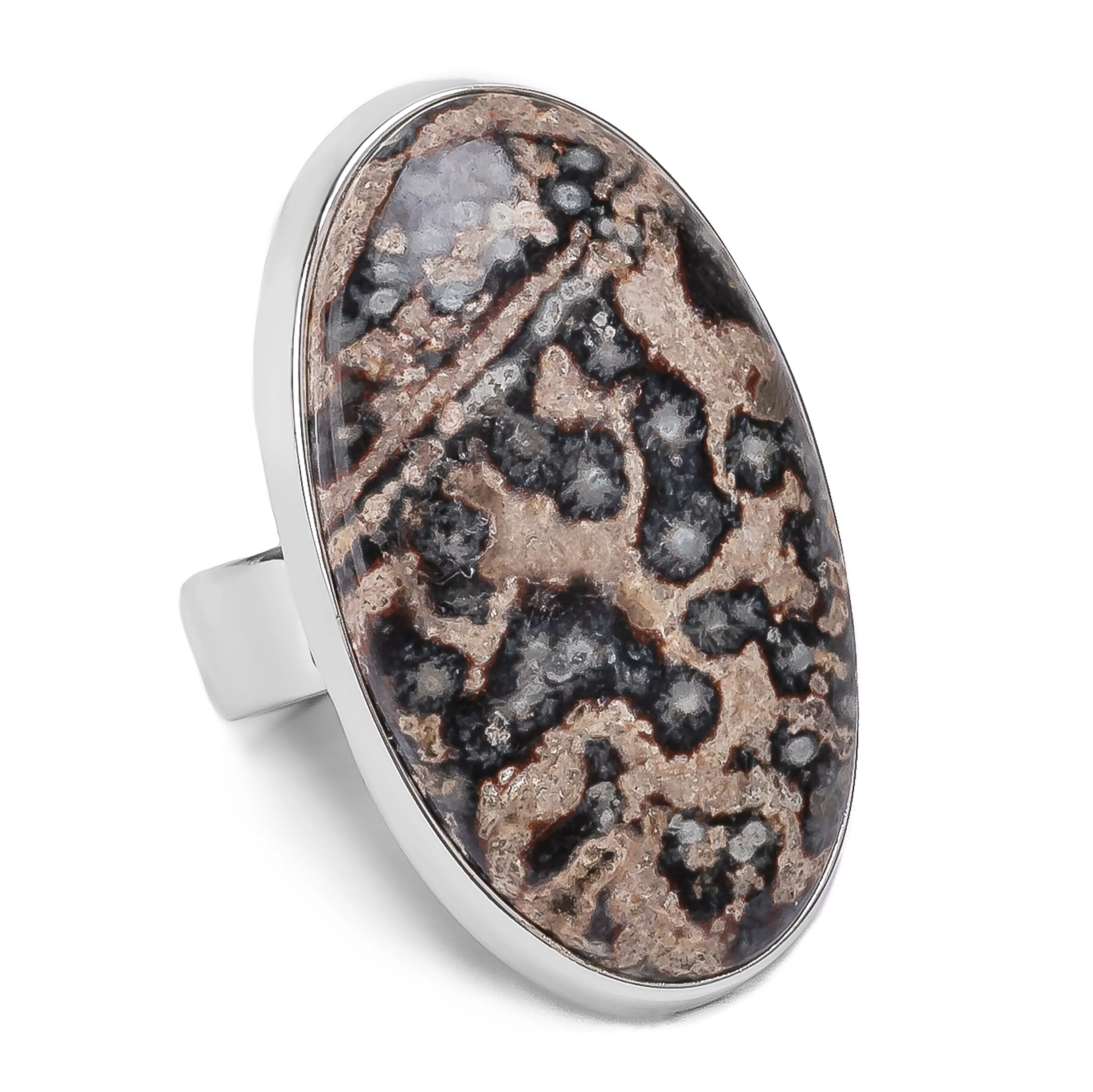 Leopard Skin Jasper Ring - Natural Designer Gemstone