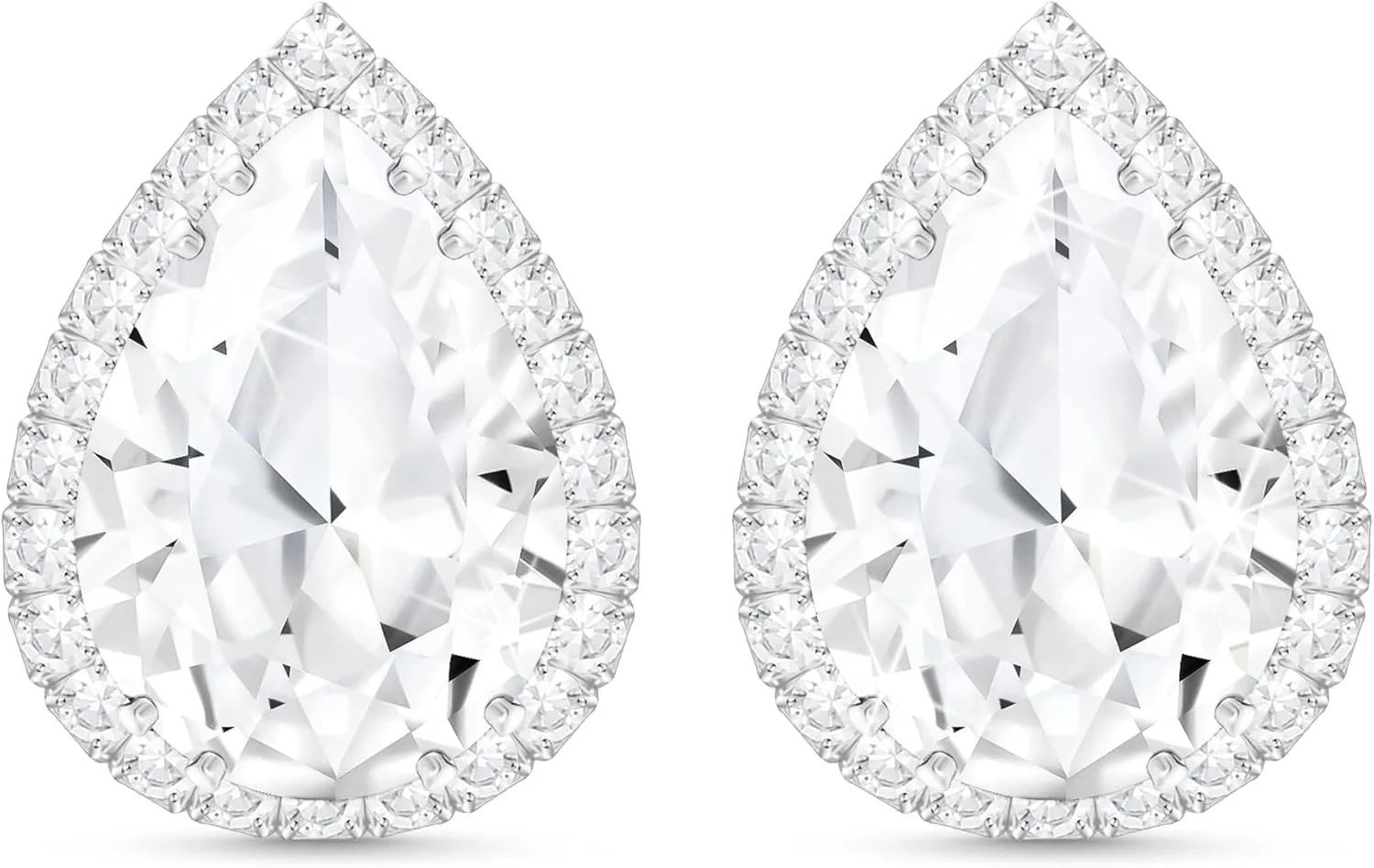 Linawe Women Stud Earrings, Teardrop Diamond Moissanite Cubic Zirconia Earrings Studs Rhinestone Jewelry Gold/Silver/Rose Gold