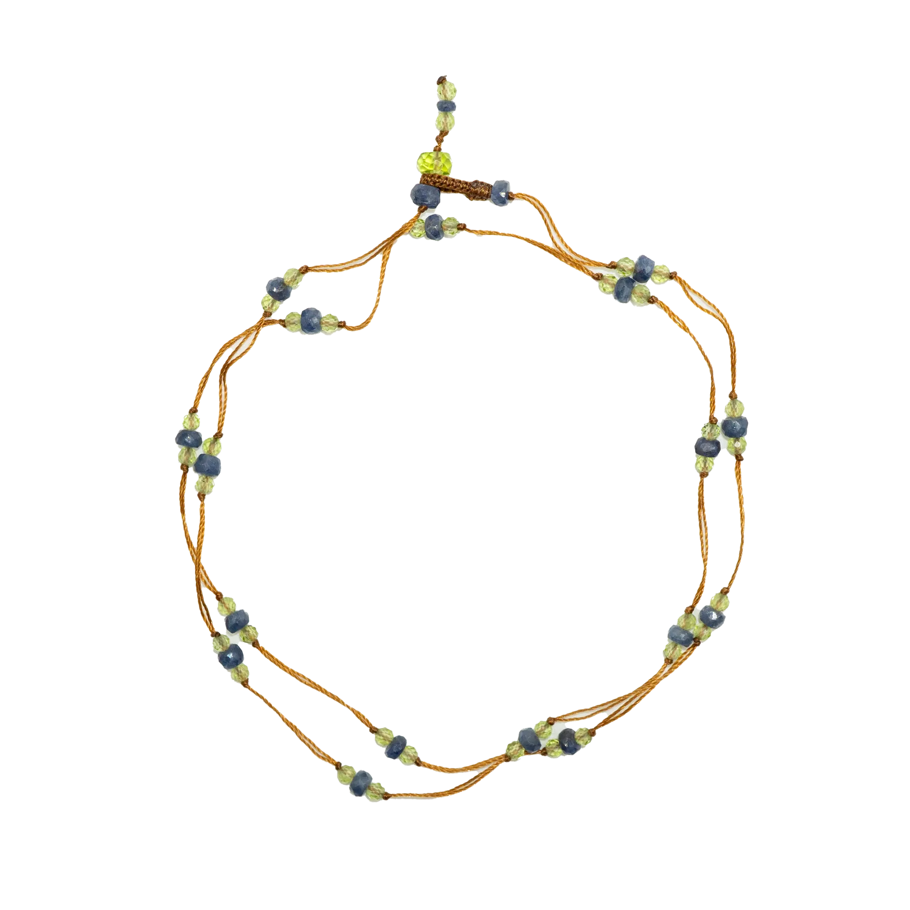 Loopy Duo Bracelets / Necklace - Sapphire with Peridot