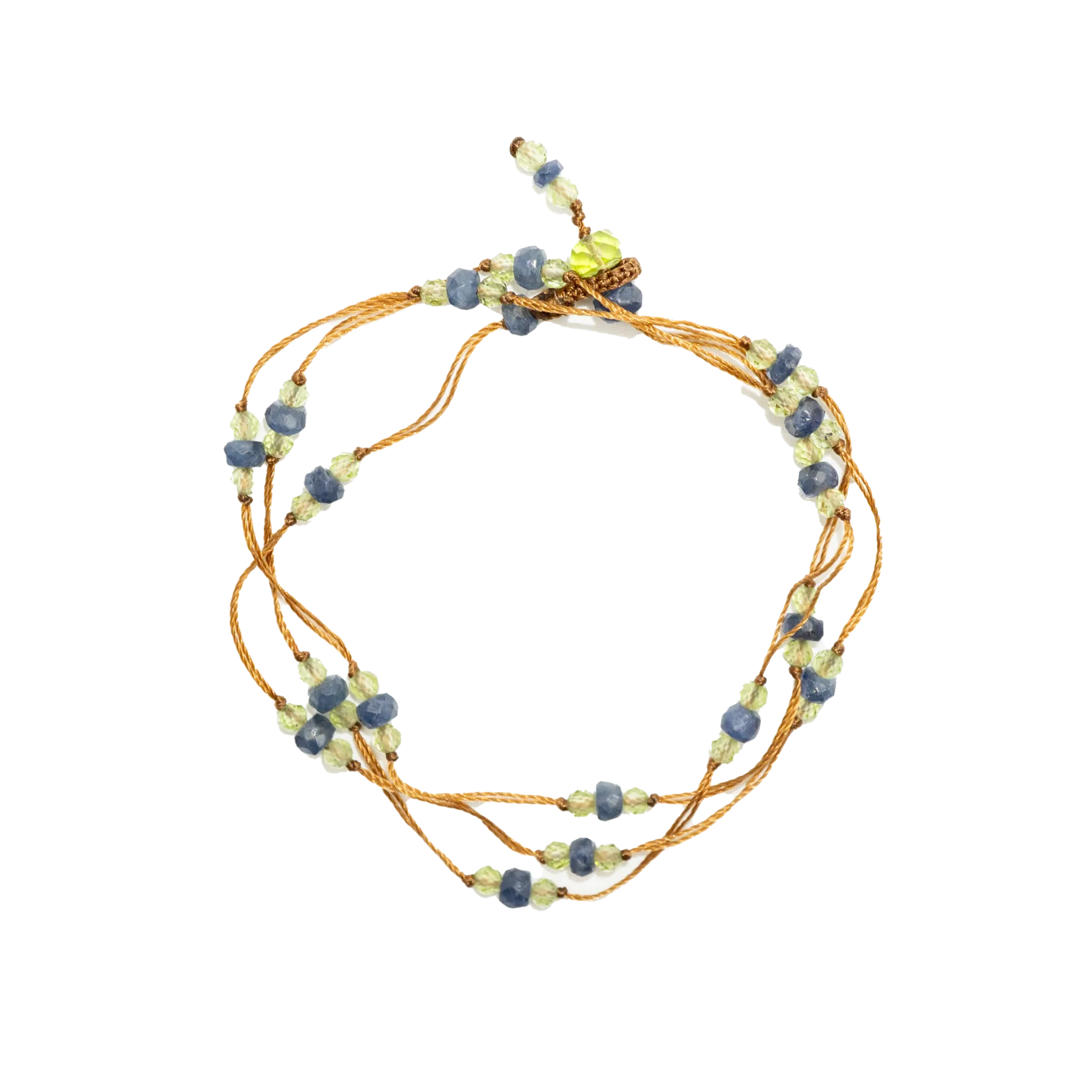 Loopy Duo Bracelets / Necklace - Sapphire with Peridot