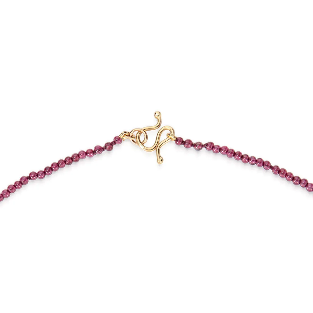 Lotus Gold Garnet Necklace