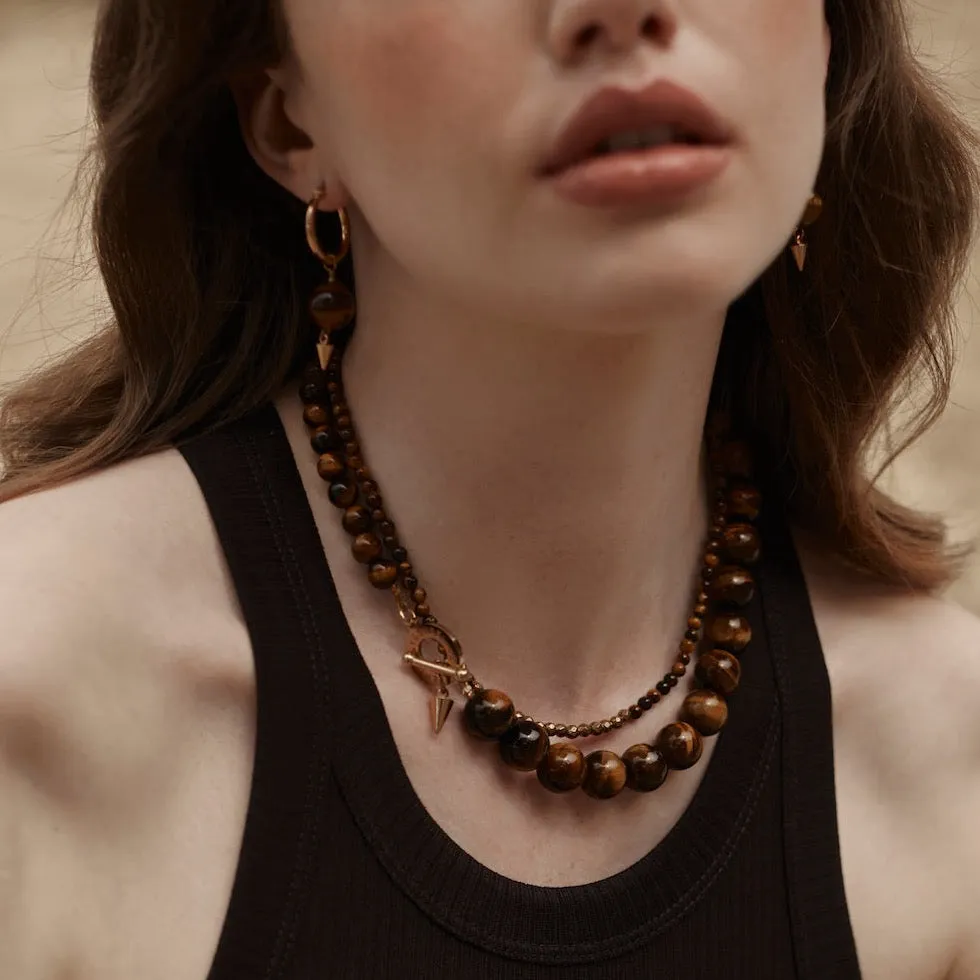 Luna / Necklace  / Tiger's Eye   Gold