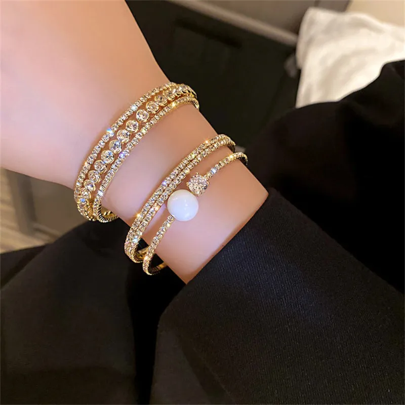 Luxurious Fashion Zircon Bejeweled Tennis Bracelets