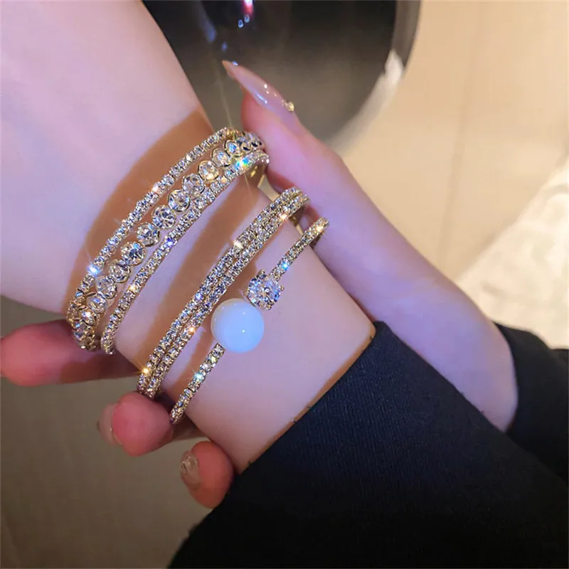 Luxurious Fashion Zircon Bejeweled Tennis Bracelets
