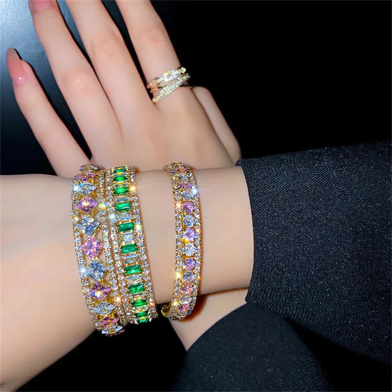 Luxurious Fashion Zircon Bejeweled Tennis Bracelets