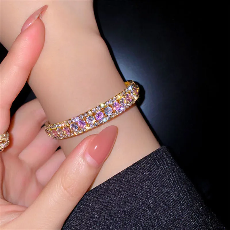 Luxurious Fashion Zircon Bejeweled Tennis Bracelets