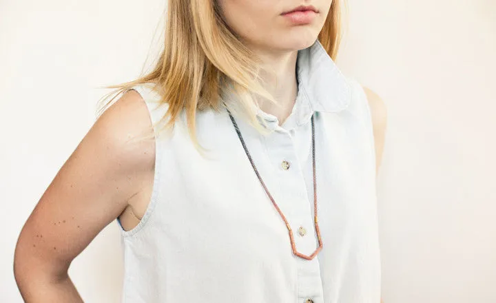 MADDER AND LOGWOOD ARROW NECKLACE