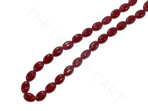 Maroon Oval Jade Semi Precious Stones  13 mm