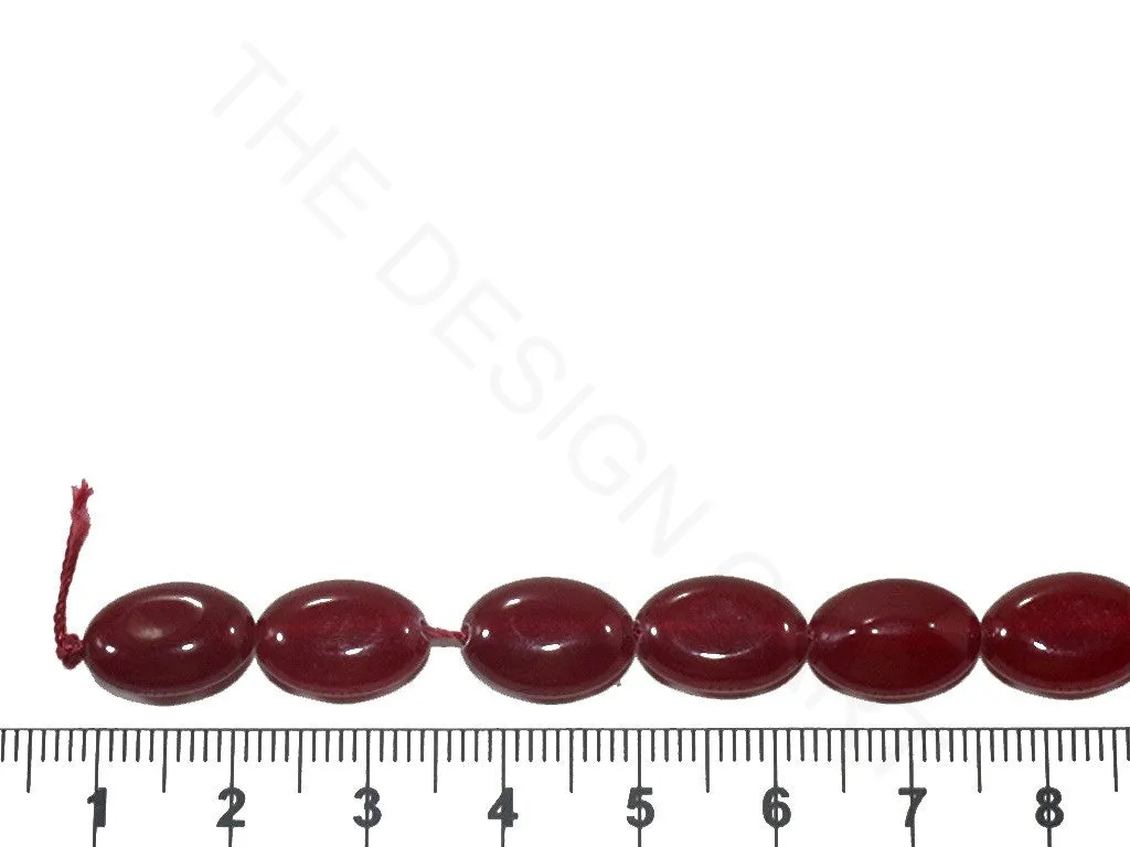 Maroon Oval Jade Semi Precious Stones  13 mm