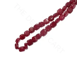 Maroon Square Jade Semi Precious Stones