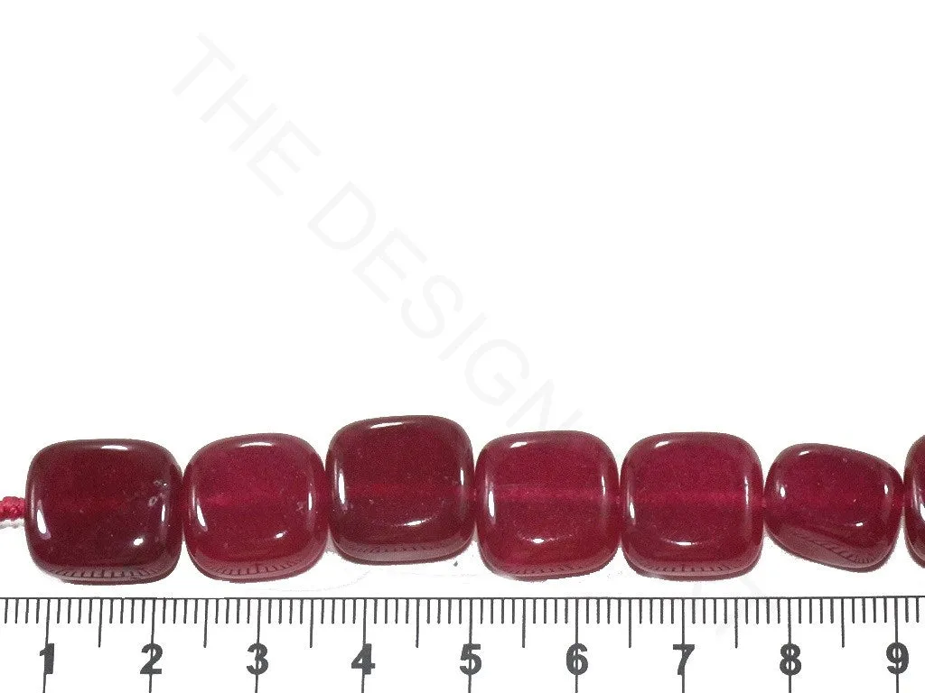 Maroon Square Jade Semi Precious Stones