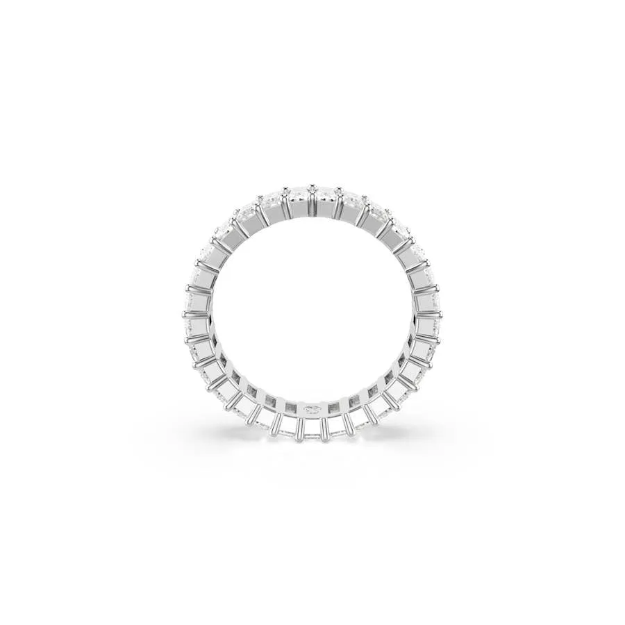 Matrix Rhodium Plated White Baguette Cut Crystal Ring
