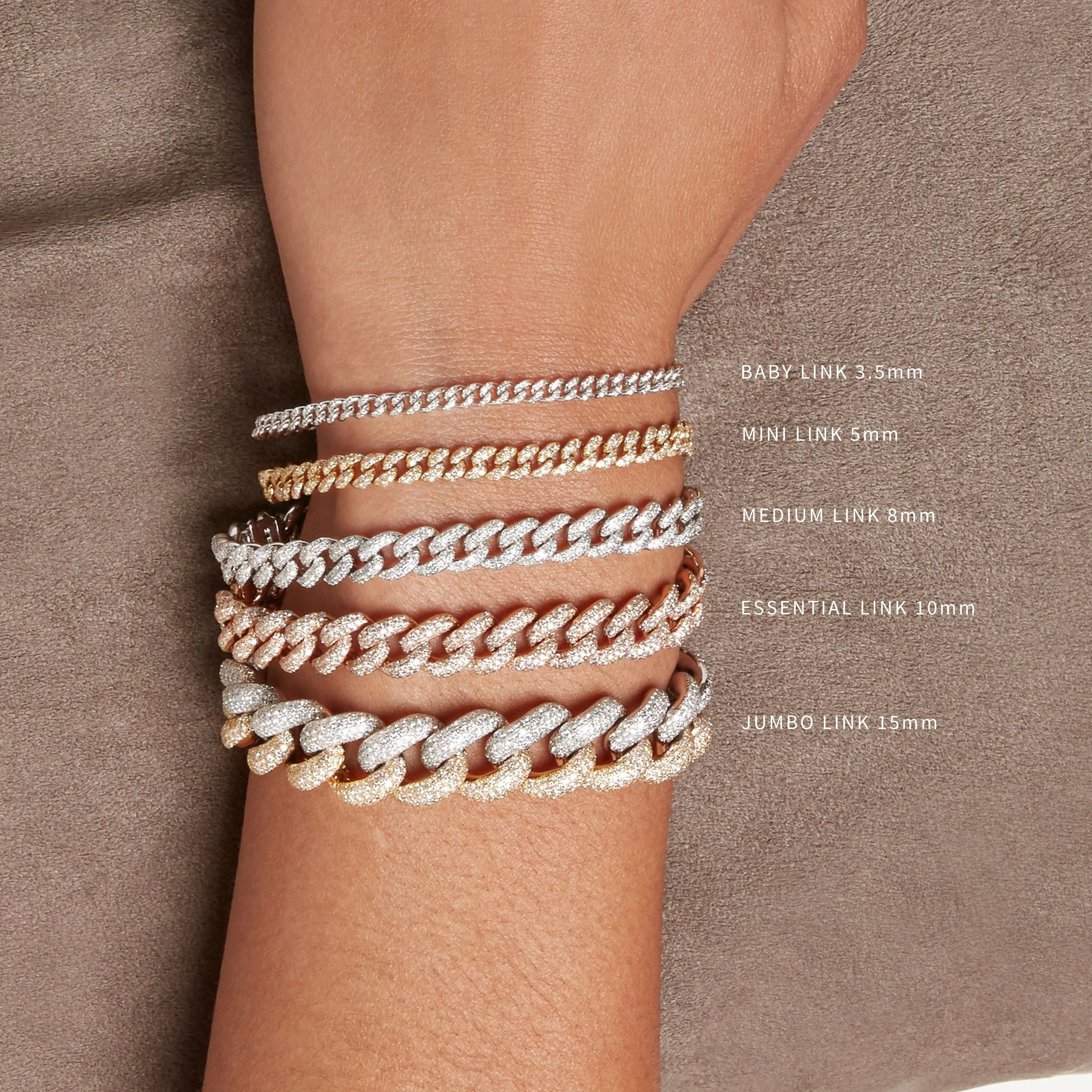 MEN'S DIAMOND FLAT MEDIUM LINK BRACELET