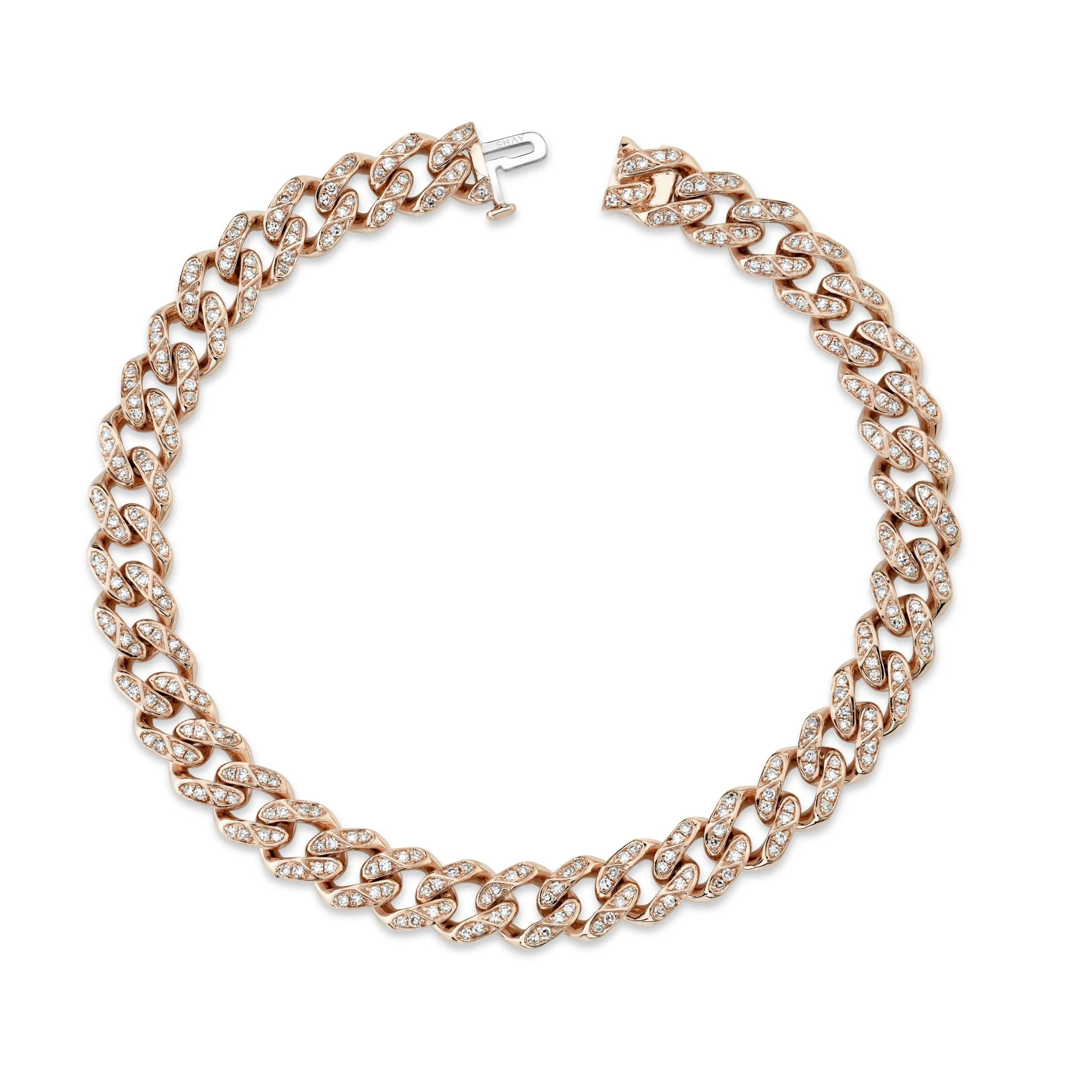 MEN'S DIAMOND FLAT MEDIUM LINK BRACELET