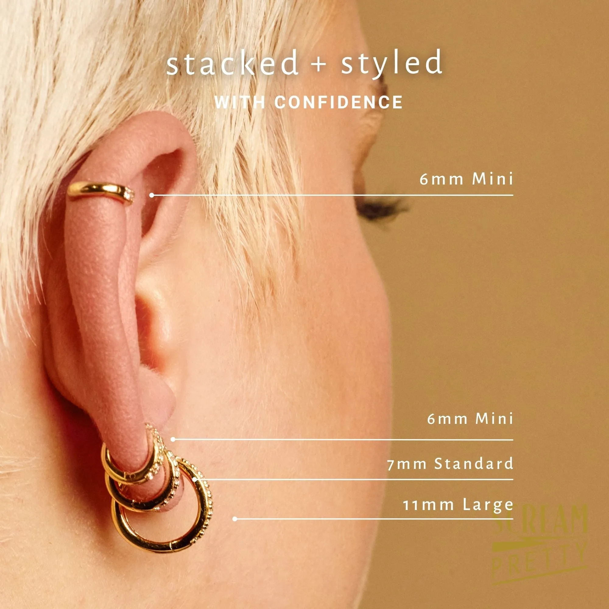 Mini Sparkling Huggie Hoop Earrings