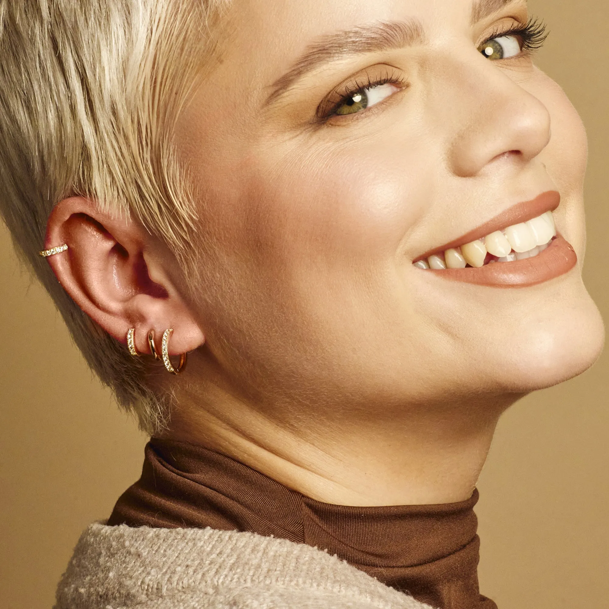 Mini Sparkling Huggie Hoop Earrings