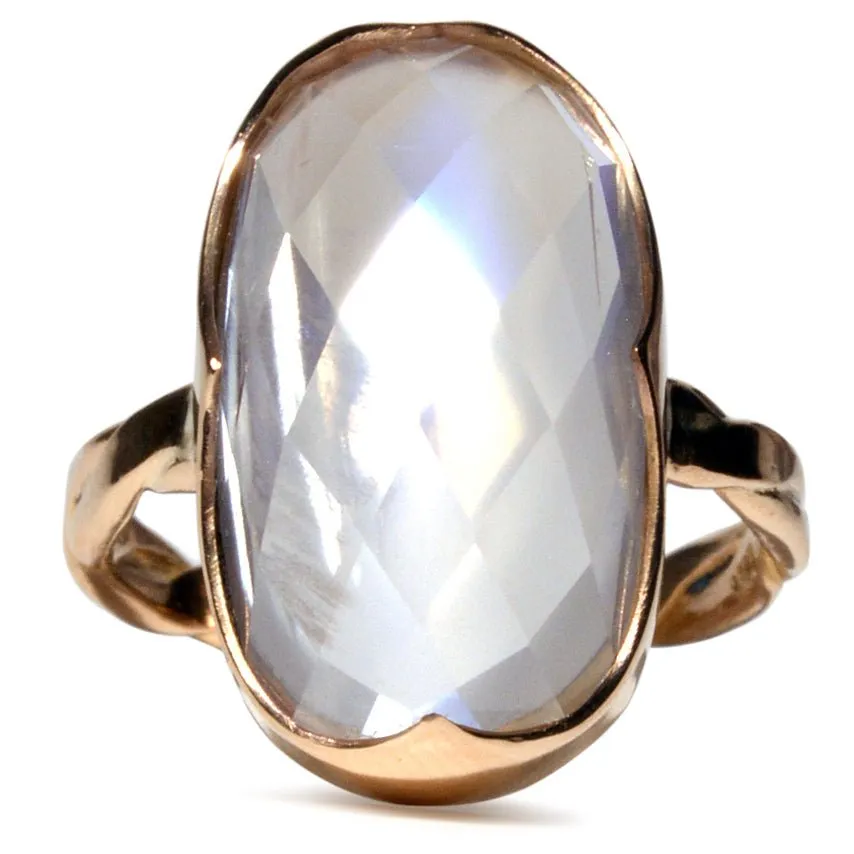 Moonstone 14.12ct Faceted 14K Handcrafted Ring