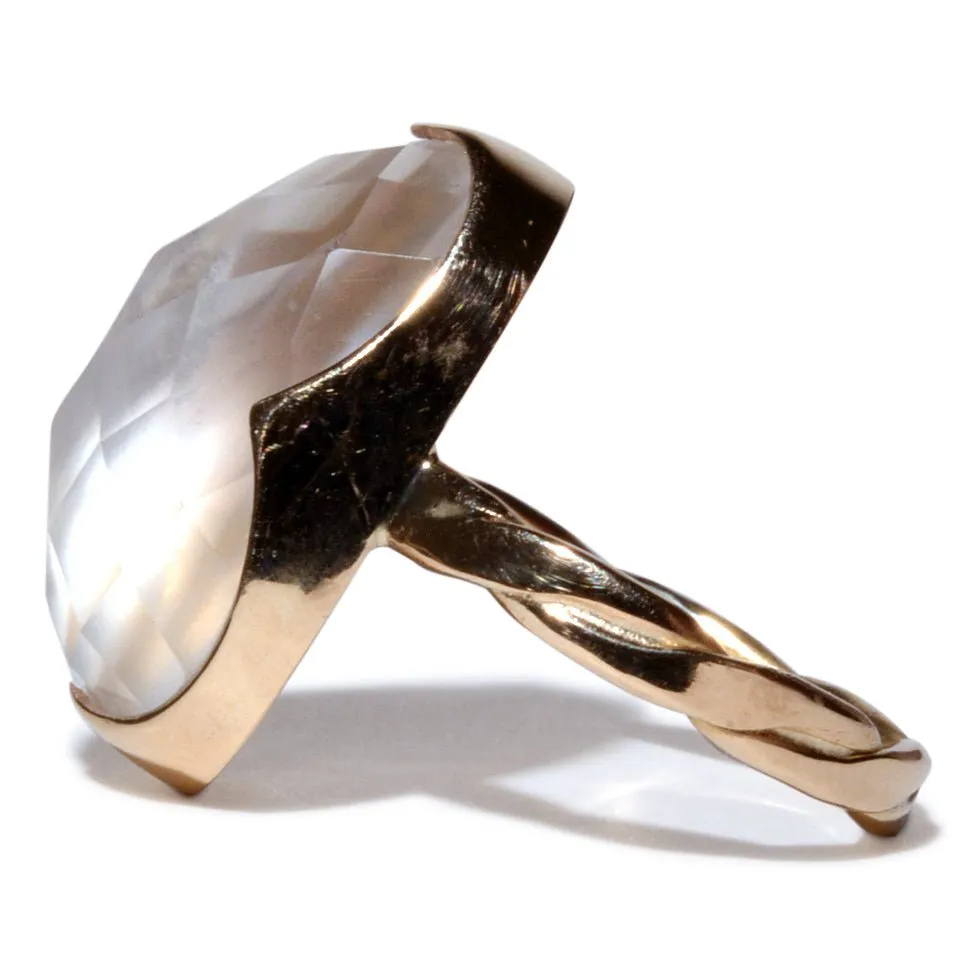 Moonstone 14.12ct Faceted 14K Handcrafted Ring