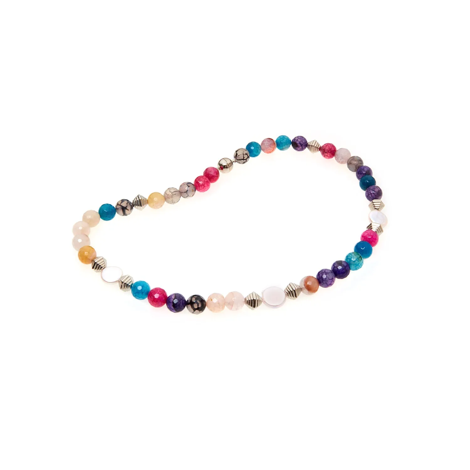 Multi Agate and <br/> Pearl Necklace