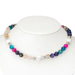 Multi Agate and <br/> Pearl Necklace
