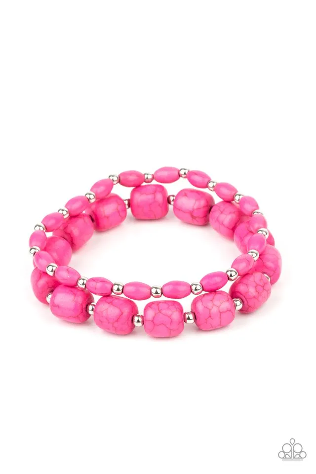 Paparazzi Bracelet ~ Colorfully Country - Pink