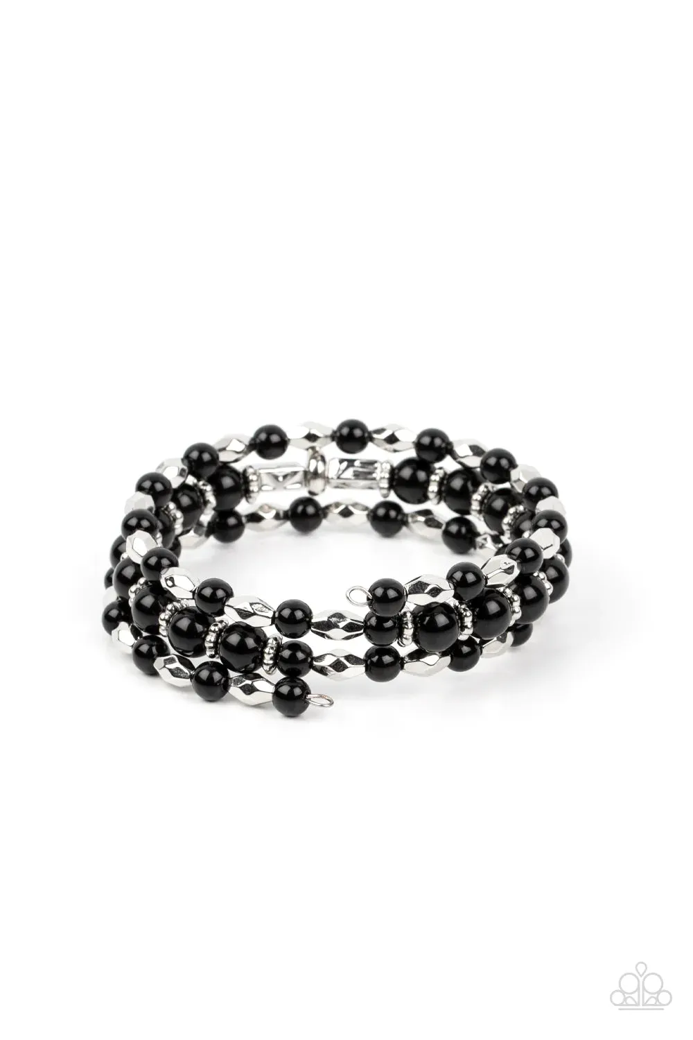 Paparazzi Colorfully Coiled - Black Bracelet - Paparazzi Accessories