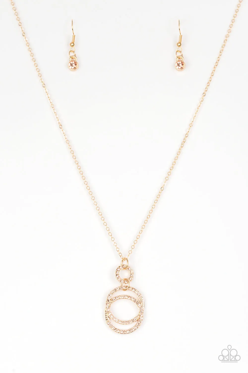 Paparazzi Timeless Trio Gold Long Necklace - P2RE-GDXX-245XX