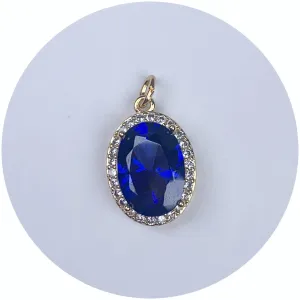 Pav Blue Sapphire Hidden Gem Pendant