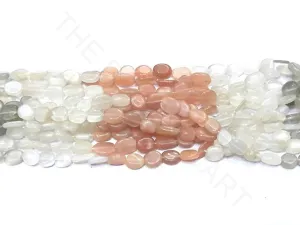Peach White Gray Oval Semi Precious Stones