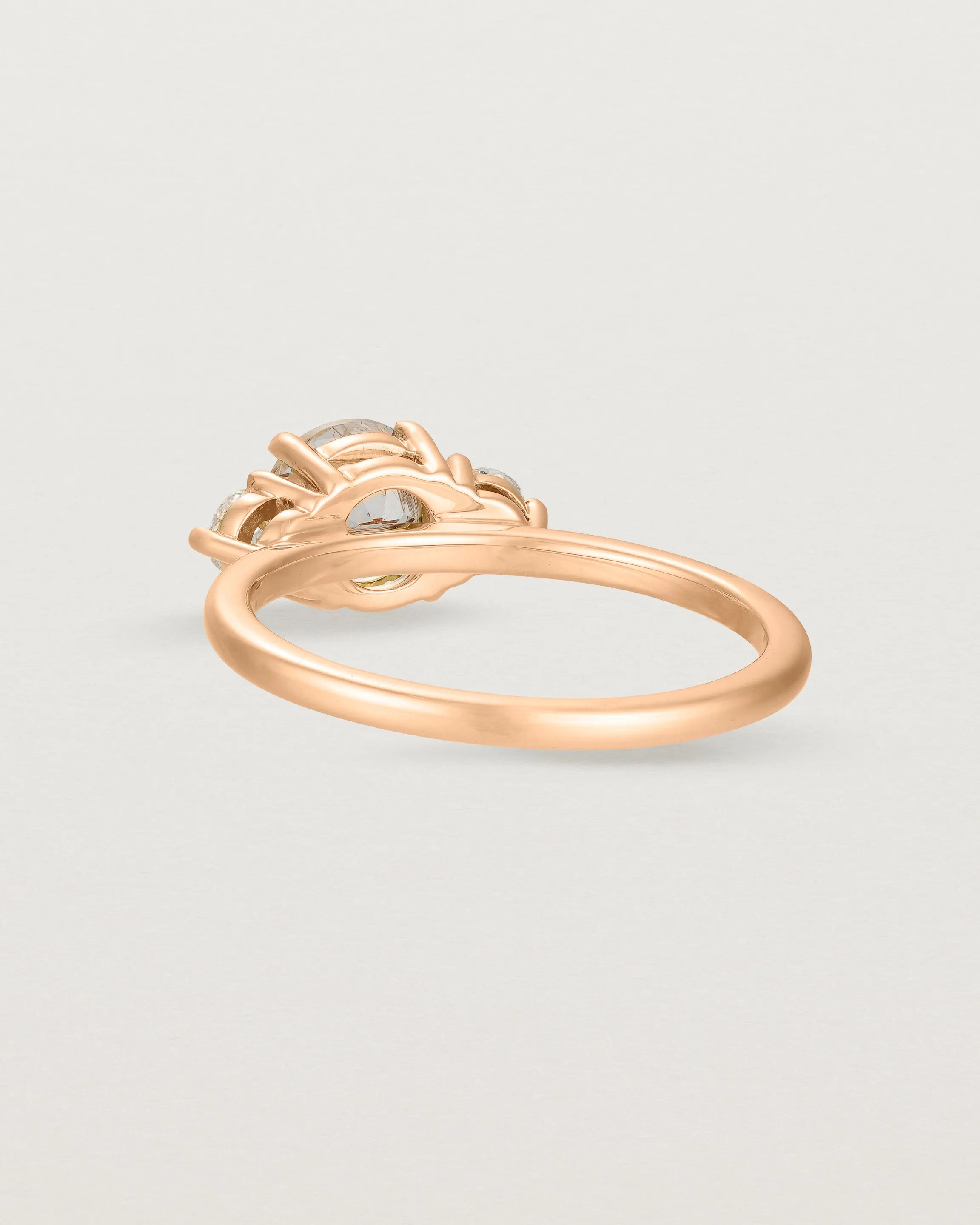 Petite Una Round Trio Ring | Rutilated Quartz & Diamonds