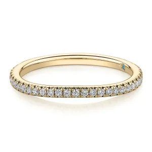 Premium Lab-Grown Diamond, 0.23 carat TW round brilliant curved wedding or eternity band in 14 carat yellow gold