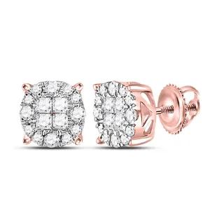 Radiant Rose Gold Diamond Cluster Earrings: A Timeless Treasure of Elegance and Style