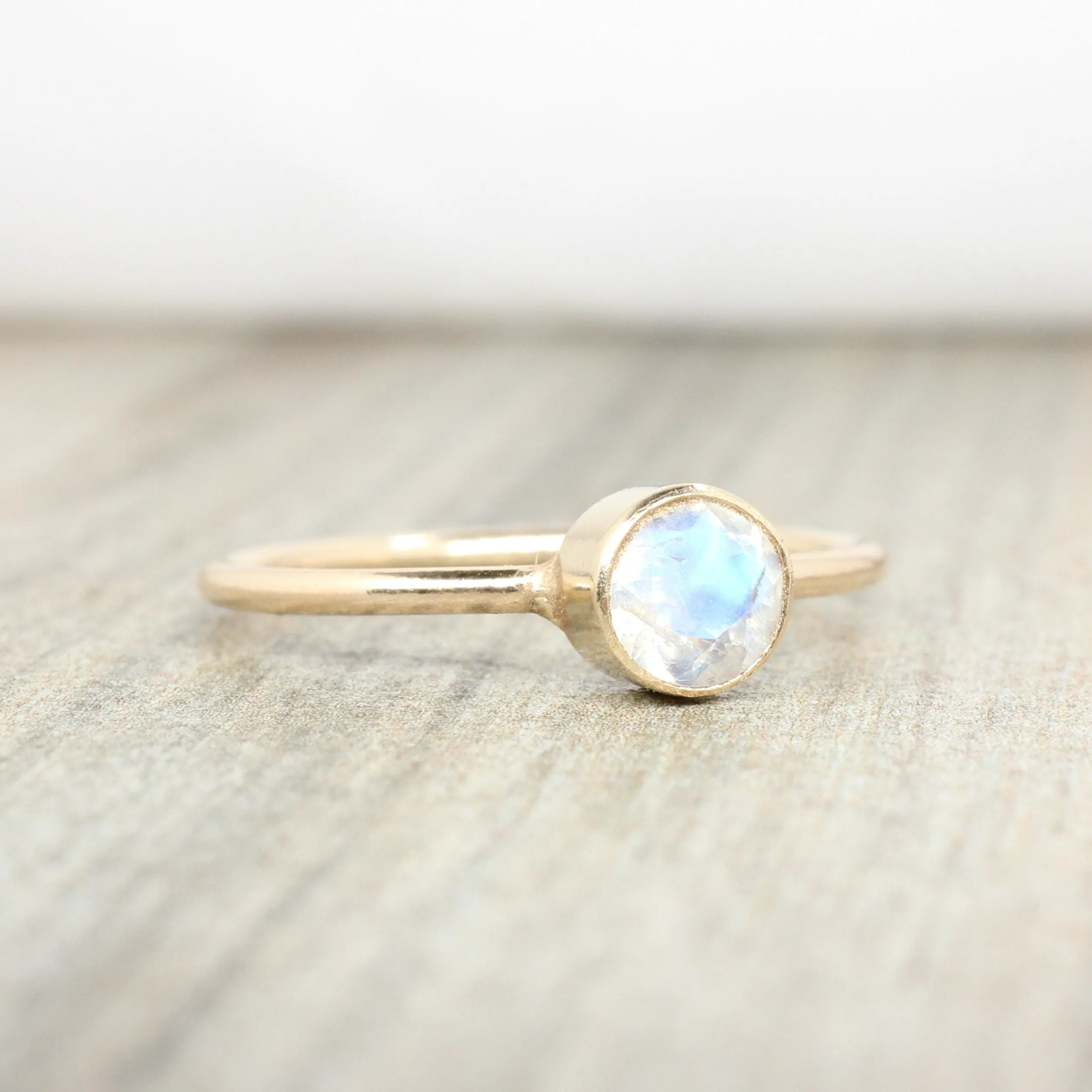 Rainbow Moonstone Stacking Ring in 14K Gold Filled